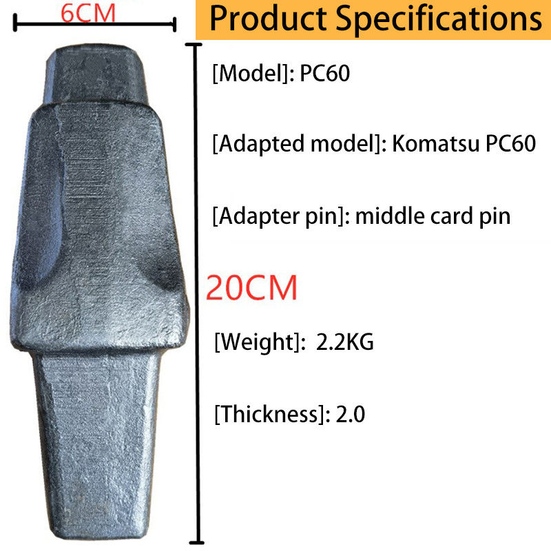 জালাই লোহা বোল্ট বালতি দাঁত PC60 রক দাঁত Excavator বালতি জন্য