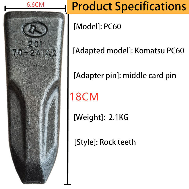 জালাই লোহা বোল্ট বালতি দাঁত PC60 রক দাঁত Excavator বালতি জন্য