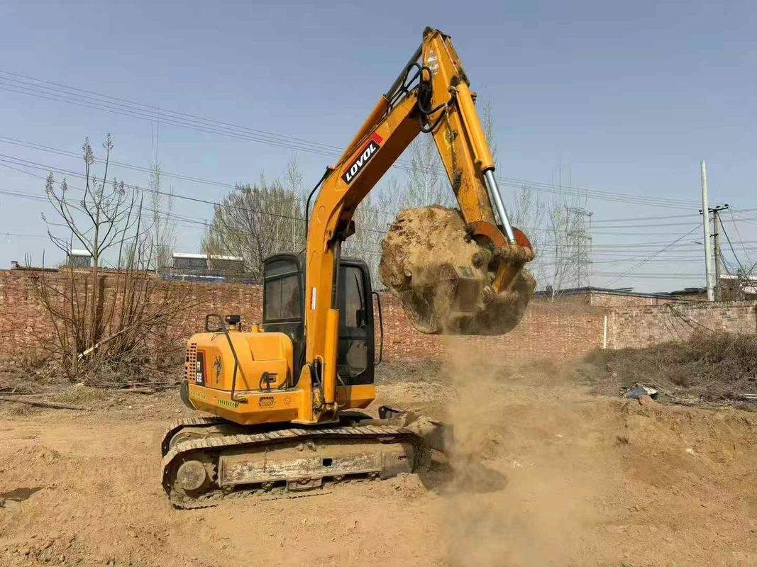 ব্যবহৃত Lovol 65E মিনি খননকারী 6.5 টন কম ঘন্টা পূর্ণ পরিষেবা নির্মাণ ল্যান্ডস্কেপিং