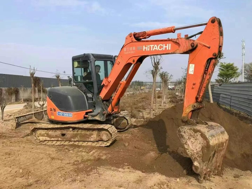ব্যবহৃত হিটাচি ZX60-3F মিনি খননকারী 6 টন কম ঘন্টা পূর্ণ সেবা নির্মাণ ল্যান্ডস্কেপিং