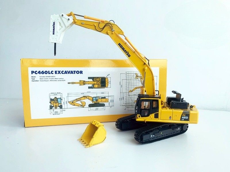 Komatsu PC460LC-8 1/50 হাইড্রোলিক ব্রেকার সহ ডাইকাস্ট অ্যালোয় এক্সক্যাভেটর মডেল সংগ্রহযোগ্য