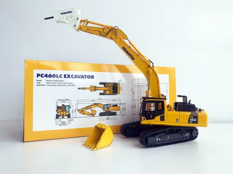 Komatsu PC460LC-8 1/50 হাইড্রোলিক ব্রেকার সহ ডাইকাস্ট অ্যালোয় এক্সক্যাভেটর মডেল সংগ্রহযোগ্য