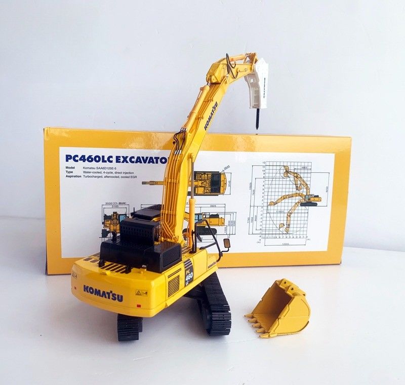 Komatsu PC460LC-8 1/50 হাইড্রোলিক ব্রেকার সহ ডাইকাস্ট অ্যালোয় এক্সক্যাভেটর মডেল সংগ্রহযোগ্য