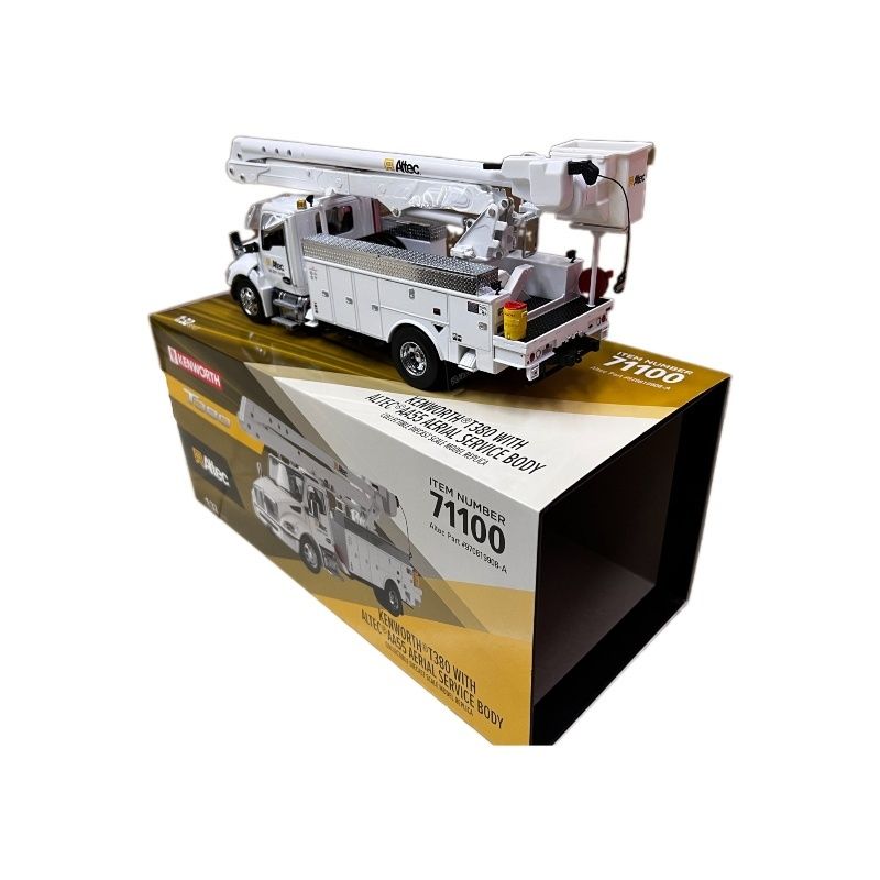DM 1/32 Kenworth T380 এয়ার ওয়ার্ক প্ল্যাটফর্ম ট্রাক অ্যালোয় নির্মাণ যানবাহন মডেল 71100