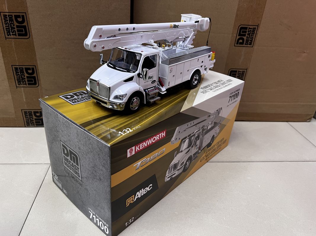 DM 1/32 Kenworth T380 এয়ার ওয়ার্ক প্ল্যাটফর্ম ট্রাক অ্যালোয় নির্মাণ যানবাহন মডেল 71100