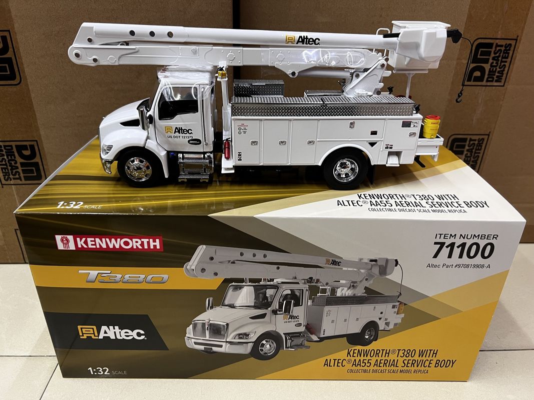 DM 1/32 Kenworth T380 এয়ার ওয়ার্ক প্ল্যাটফর্ম ট্রাক অ্যালোয় নির্মাণ যানবাহন মডেল 71100