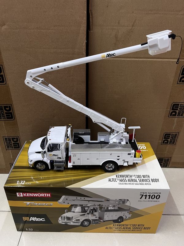 DM 1/32 Kenworth T380 এয়ার ওয়ার্ক প্ল্যাটফর্ম ট্রাক অ্যালোয় নির্মাণ যানবাহন মডেল 71100