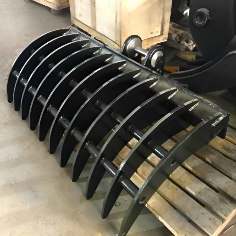 উচ্চ মানের কাস্টম PC100-6 10 টন Excavator Rake Bucket OEM সংযুক্তি নির্মাণ