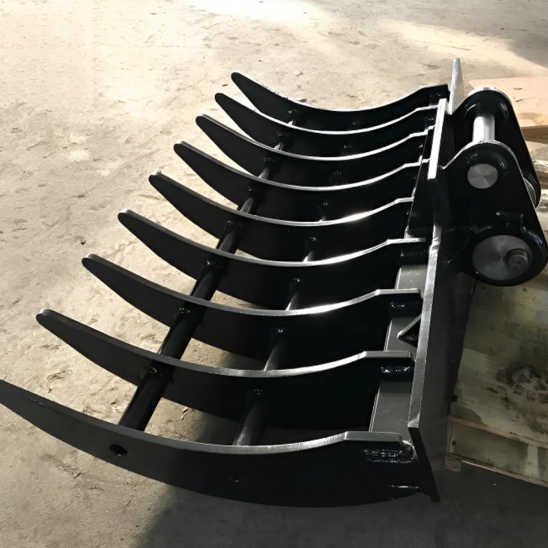 উচ্চ মানের কাস্টম PC100-6 10 টন Excavator Rake Bucket OEM সংযুক্তি নির্মাণ
